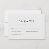 ミニマリストの紫と灰色の結婚式のRsvp応答 出欠カード (正面)