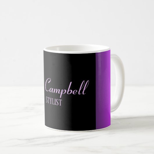 ミニマリストの紫と黒 コーヒーマグカップ (正面右)