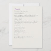 ミニマリストの紫色のワイルドフラワー結婚オールインワン 招待状 (裏面)