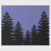ミニマリストの紫色の黒い松のシルエット      ラッピングペーパー (フラット)