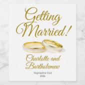 ミニマリストの結婚婚約 ワインラベル (シングルラベル)