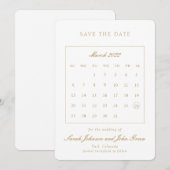 ミニマリストの結婚式お知らせカレンダー セーブザデート (正面/裏面)