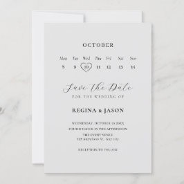 ミニマリストの結婚式お知らせカレンダー セーブザデート