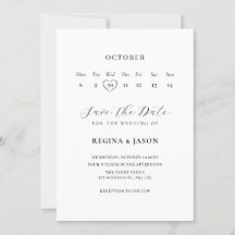 ミニマリストの結婚式お知らせカレンダー