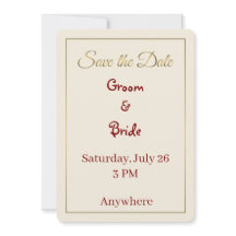 ミニマリストの結婚式お知らせカード