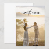 ミニマリストの結婚式の保存日 招待状 (正面/裏面)