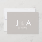 ミニマリストの結婚式の出欠確認カード 招待状 (裏面)