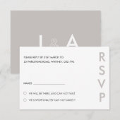 ミニマリストの結婚式の出欠確認カード 招待状 (正面/裏面)