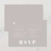ミニマリストの結婚式の出欠確認カード 招待状 (正面/裏面)