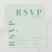 ミニマリストの結婚式の出欠確認カード 招待状 (正面/裏面)