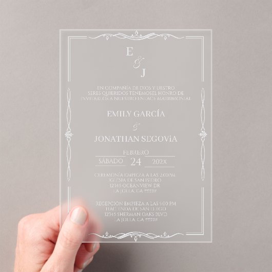 ミニマリストの結婚式の招待状 アクリル招待状 (インサイチュ (ポータブル))