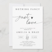 ミニマリストの結婚式の招待、何も愛ファンシーのみ 招待状 (正面)