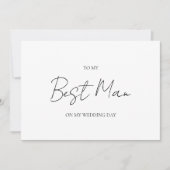 ミニマリストの結婚式の日に私の花婿介添人カード 招待状 (正面)