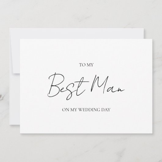 ミニマリストの結婚式の日に私の花婿介添人カード 招待状 (正面)