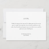 ミニマリストの結婚式の日に私の花婿介添人カード 招待状 (裏面)