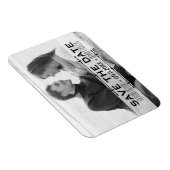 ミニマリストの結婚式の節約日付 シンプルな結婚式の写真 マグネット (右側)