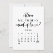 ミニマリストの結婚式の証人にお願いカレンダー提案 招待状 (正面)