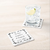 ミニマリストの結婚式を終えて幸せに引用文する スクエアペーパーコースター (インサイチュ)