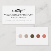 ミニマリストの結婚式カラーパレット衣装カード エンクロージャーカード (正面/裏面)