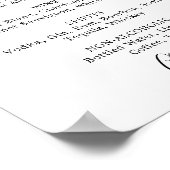 ミニマリストの結婚式ドリンクメニュー看板 ポスター (角)