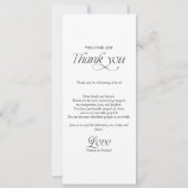 ミニマリストの結婚式メニューと御礼プレイスカード 招待状 (正面)