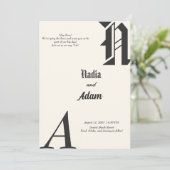 ミニマリストの結婚式招待状カード 招待状 (スタンド正面)