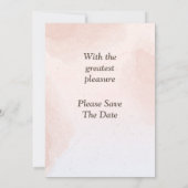 ミニマリストの結婚式招待状、ピンクのマーブル模様 招待状 (裏面)