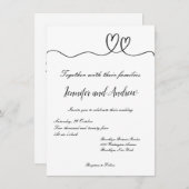 ミニマリストの結婚式招待状 案内状 (正面/裏面)