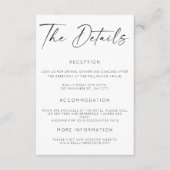 ミニマリストの結婚式詳細案内カード エンクロージャーカード (正面)