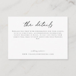 ミニマリストの結婚式詳細 非公式スクリプト エンクロージャーカード
