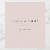 ミニマリストの結婚式 | ナチュラルリネン ワインラベル (シングルラベル)