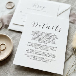 ミニマリストの結婚式 詳細カード