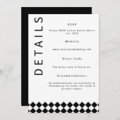 ミニマリストの結婚式 詳細カード 招待状 (正面/裏面)