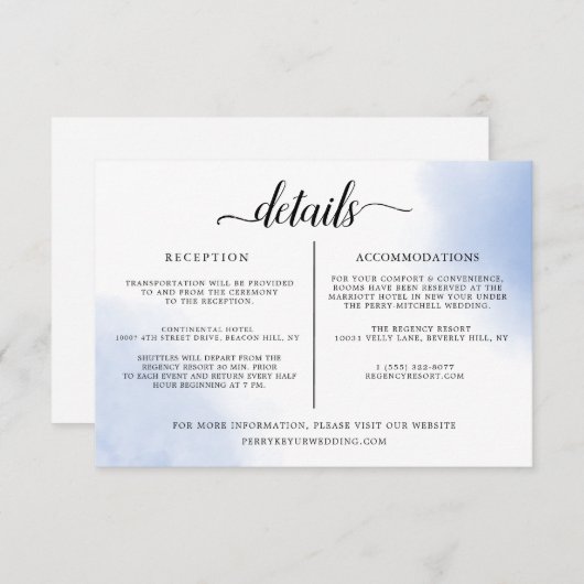 ミニマリストの結婚式 詳細情報テンプレート 招待状 (正面/裏面)