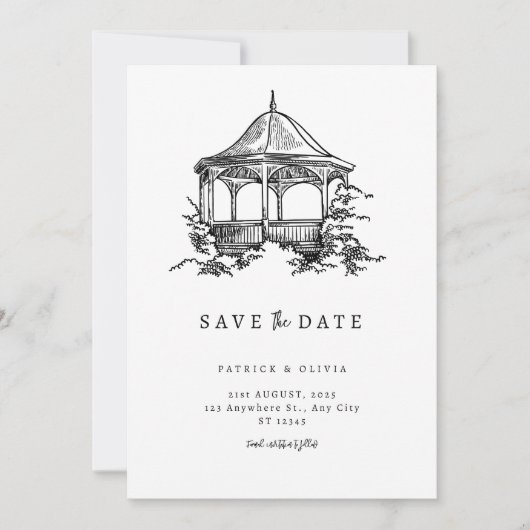 ミニマリストの結婚式 Save The Date エレガントなウェディング セーブザデート (正面)
