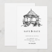 ミニマリストの結婚式 Save The Date エレガントなウェディング セーブザデート (正面/裏面)