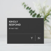 ミニマリストの結婚式RSVPカード 招待状 (スタンド正面)