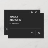 ミニマリストの結婚式RSVPカード 招待状 (正面/裏面)