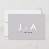 ミニマリストの結婚式RSVPカード 招待状 (裏面)