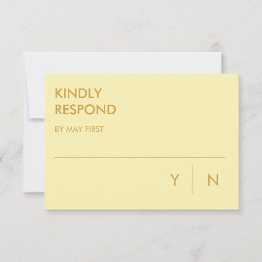 ミニマリストの結婚式RSVPカード 招待状 (正面)