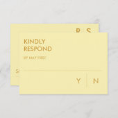 ミニマリストの結婚式RSVPカード 招待状 (正面/裏面)