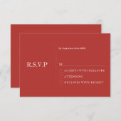 ミニマリストの結婚式RSVPカード 招待状 (正面/裏面)