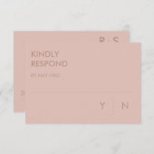 ミニマリストの結婚式RSVPカード 招待状 (正面/裏面)