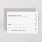 ミニマリストの結婚式RSVPカード 招待状 (正面/裏面)