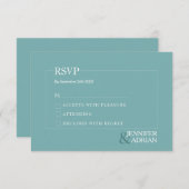 ミニマリストの結婚式RSVPカード 招待状 (正面/裏面)