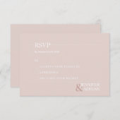 ミニマリストの結婚式RSVPカード 招待状 (正面/裏面)