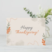 ミニマリストの緑とオレンジの感謝祭 シーズンカード (スタンド正面)