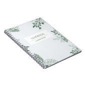 ミニマリストの緑と白離れのパーソナライズされた ノートブック (右側)