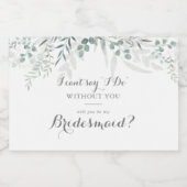ミニマリストの緑のユーカリのブライデスメイド提案 スパークリングワインラベル (シングルラベル)