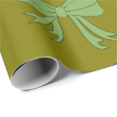 ミニマリストの緑のリボンパターン ラッピングペーパー (ロールコーナー)